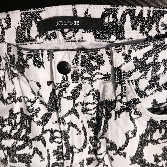 Joe's High Water Ankle Jeans Womens 32 White/Black Abstract Print Denim Pants - Picture 7 of 10